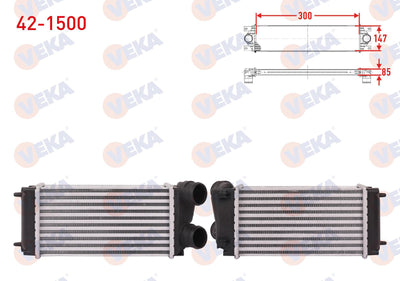 Veka 42-1500 Turbo Radiator (Intercooler) Citroen C4 (Lc) 1.6 HDi 2004-2009 — Radiators & Fans