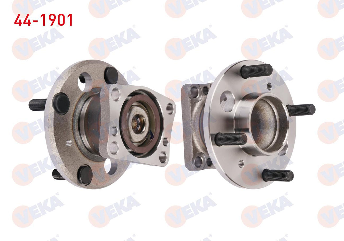 Veka 44-1901 Wheel Hub Left-Right Rear with Bearing Ford Fiesta VI 1.4 TDCi 4 Lug ABS with Sensor 2008-2012