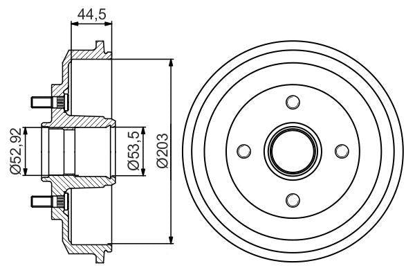 BOSCH 0986477266 - Brake Drum (Rear) with ABS Sensor Ring for 2002-2011 Ford Fiesta — Brake Sensors & ABS
