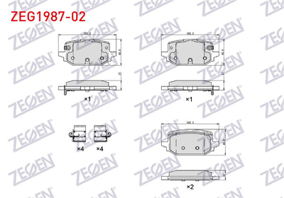 Zegen ZEG1987-02 Brake Pad Rear Nissan Qashqai III (J12) 1.3 DiG-T 2021-/ Renault Kangoo 2021 — Brake Pads
