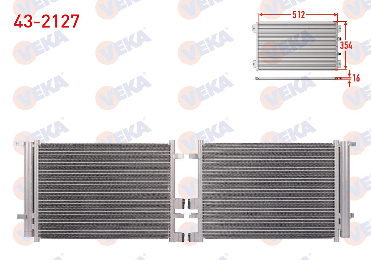 Veka 43-2127 A/C Condenser Hyundai i20 (Pb, Pbt) 1.4 CRDi 2008-2015 — Condensers & Evaporators