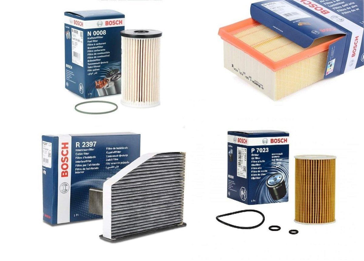 Bosch Seat Leon 1.6 TDI (CAY) Motor Filter Set - Oil, Air, Diesel & Cabin Filters — Maintenance & Service Kits