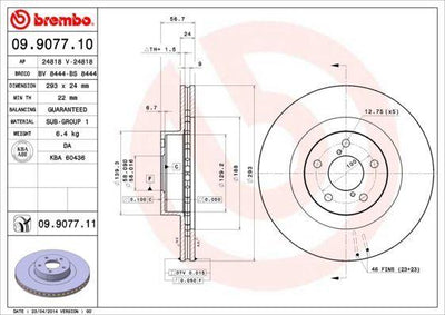 BREMBO 09.9077.11 - UV Coated Front Brake Discs for Subaru Models — Brake Rotors & Drums