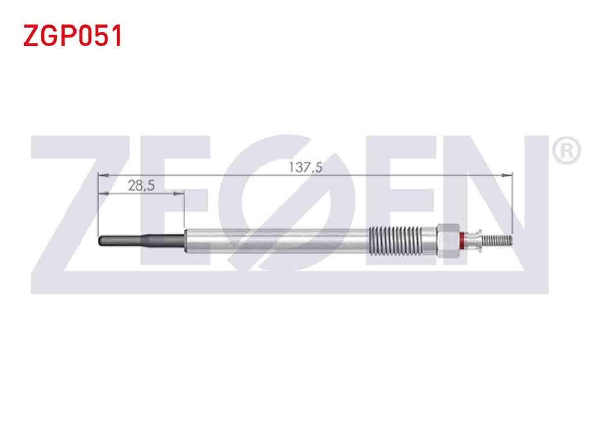 Zegen ZGP051 Glow Plug 4,4V Hyundai Ix35 (Lm) 2.0Crdi 2010-/ Santa Fe (Cm) 2.0-2.2Crdi 2006-2012 / Kia Sorento II (Xm) 2.0-2.2Crdi 2009-2015 / Sportage (Sl) 2.0 CRDi 2010-| Set of 10