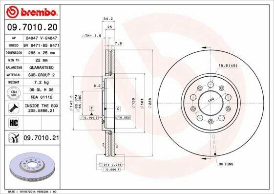 brembo brake discs for vw polo, vw polo brake discs showing dimensions, internal vented brake disc design BREMBO Brake Discs for VW Polo 1.4 16V & 1.4 TDI - 288mm, Set of 2 | Premium Internal Vented Design BREMBO Brake Discs for VW Polo 288mm | Set of 2 brembo, vw-polo, brake-discs, car-owners, mechanics, premium-brakes, internal-vented, car-parts, braking-system, ai-generated