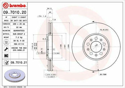 BREMBO Brake Discs for VW Polo 1.4 16V & 1.4 TDI - 288mm, Set of 2 — Brake Rotors & Drums