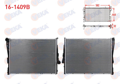Veka 16-1409B Water Radiator Brazing BMW 3 Series (E46) 316 Ci A-T / M-T Ac + /-1998-2005 — Radiators & Fans