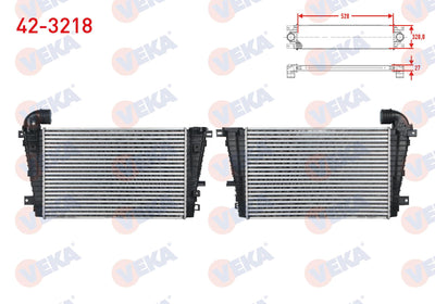 Veka 42-3218 Turbo Radiator (Intercooler) Opel Astra H 1.3 CDTi-1.9 CDTi-2.0 2004-2010 — Radiators & Fans