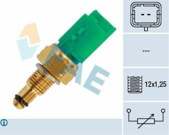temperature-sensor-green, fae-temperature-sensor-in-car FAE 33695 | Temperature Sensor for 05-Clio III & Scenic - NTC Green Color FAE Temperature Sensor - NTC Type for Clio & Scenic fae, temperature-sensor, clio-sensor, scenic-sensor, ntc-sensor, green-sensor, car-parts, vehicle-accessories, auto-repair, ai-generated