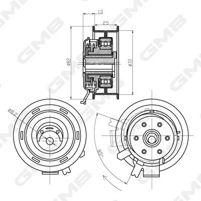 GMB GTB0150 Camshaft Tensioner Bearing Golf4-Golf5-Golf6-Bora-Jetta-A3-Toledo-Leon Alz-Bfq-Bse-Bgu-Akl 1.6 97-13