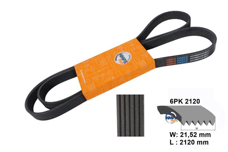 HİMPEKS 6PK 2120 Fan Belt (+ Ac) Focus-Mondeo 98 > 05 2.0 Zetec-E
