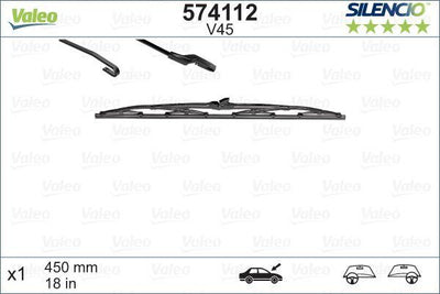 Valeo 574112 Wiper Blade 450mm P106 P205 Saxo Polo III (Yt) — Wipers