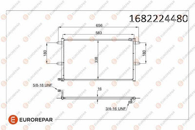 Eurorepar 1682224480 Psa / Erp A/C Condenser VW Polo III (6V2,6V5) Caddy II (9K9b — Condensers & Evaporators