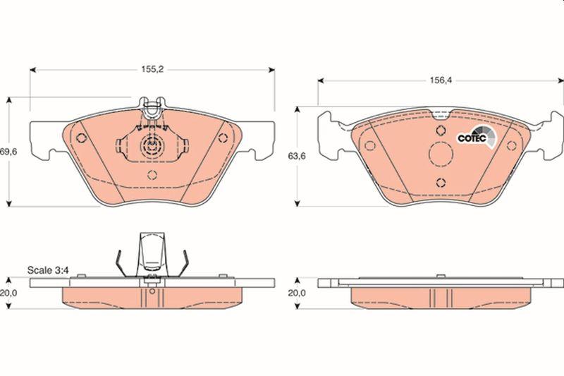 TRW GDB1215 Brake Pad Front Mercedes W210 98-03 E280 E310 W208/W211/S211 — Brake Pads