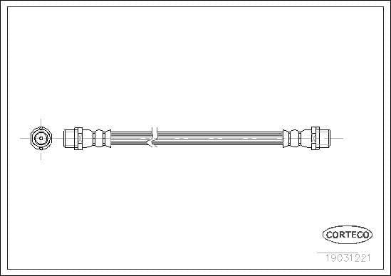 CORTECO Brake Hose 19031221 - 235 mm Length for CDI / Lt35 — Brake Hydraulics