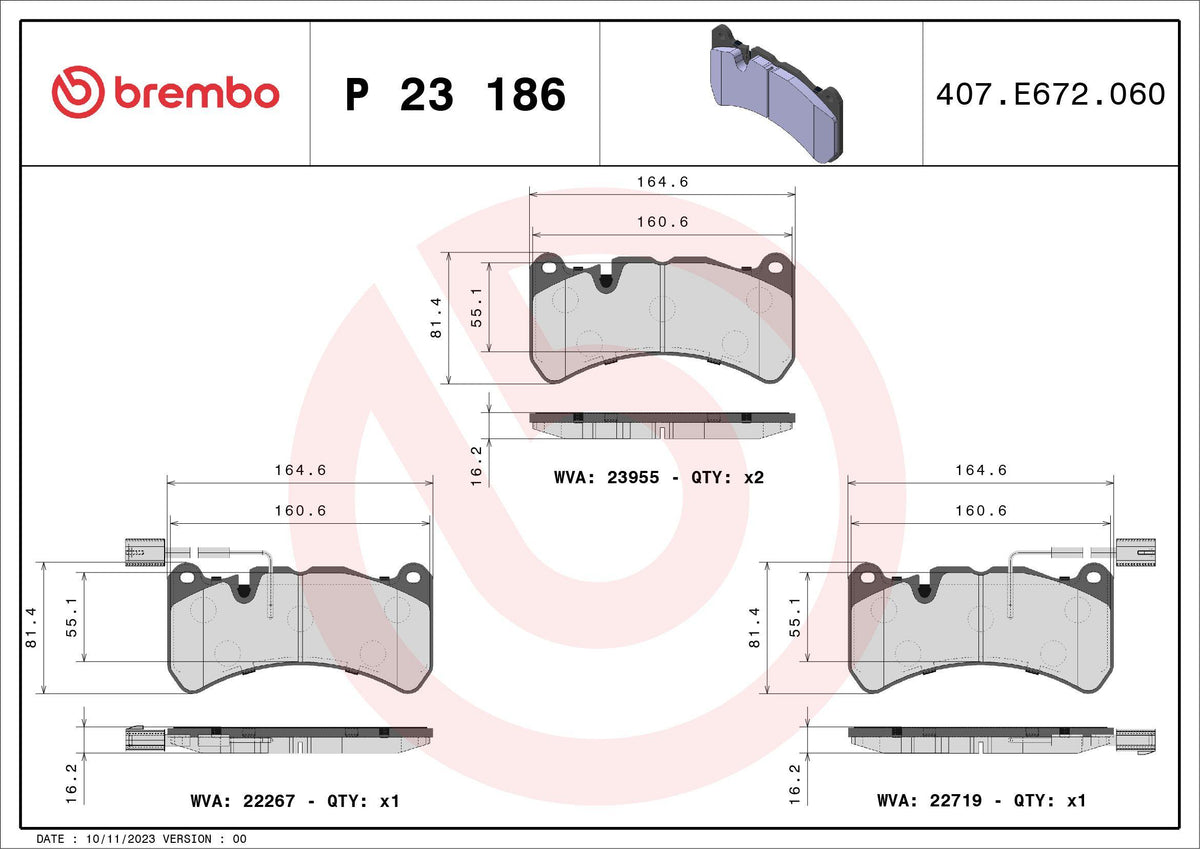 Brembo P23186 Brake Pad Front Alfa Romeo Giulia/Stelvio 2.9 Low-Met — Brake Pads