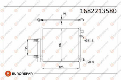 Eurorepar 1682213580 A/C Condenser Chevrolet Spark M300 — Condensers & Evaporators