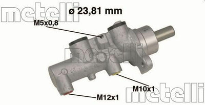Metelli Aluminum Brake Master Cylinder - Opel Meriva 1.3 CDTi & 1.7 CDTi (2003-2010) — Brake Hydraulics