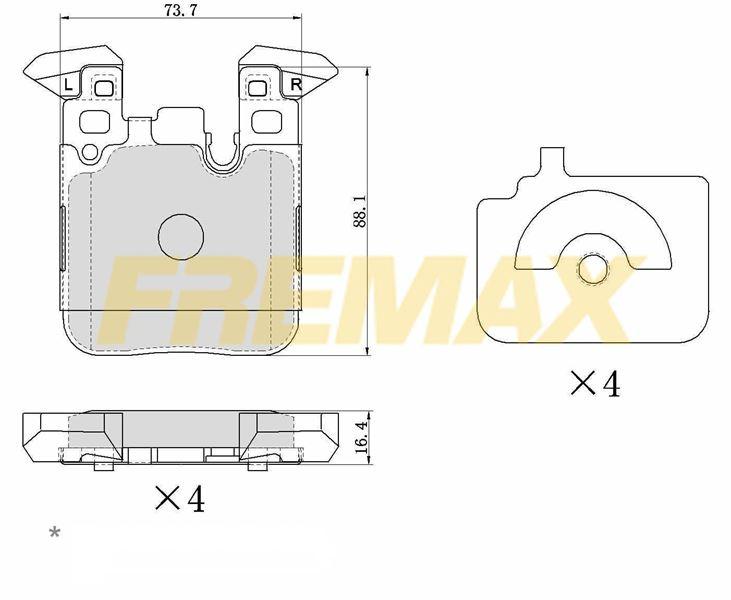 Fremax FBP-1888 Rear Brake Pad (Corbon Formula) BMW M Tecnıc F20-F21-F22-F23-F30-F31-F34-4F32-F33-F36 — Brake Pads
