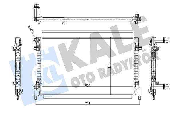 kale radiator for golf a3 leon 1.6 tsi, front view of kale motor water radiator, technical specifications of kale radiator Kale Radiator 355680 - Motor Water Radiator for Golf VII A3 Leon 1.6 TSI | 650 mm Length Kale Radiator Golf A3 Leon 1.6 TSI - Quality Cooling System kale-radiator, car-parts, cooling-system, golf-vii, a3, leon-1-6-tsi, mechanics, car-owners, engine-cooling, ai-generated