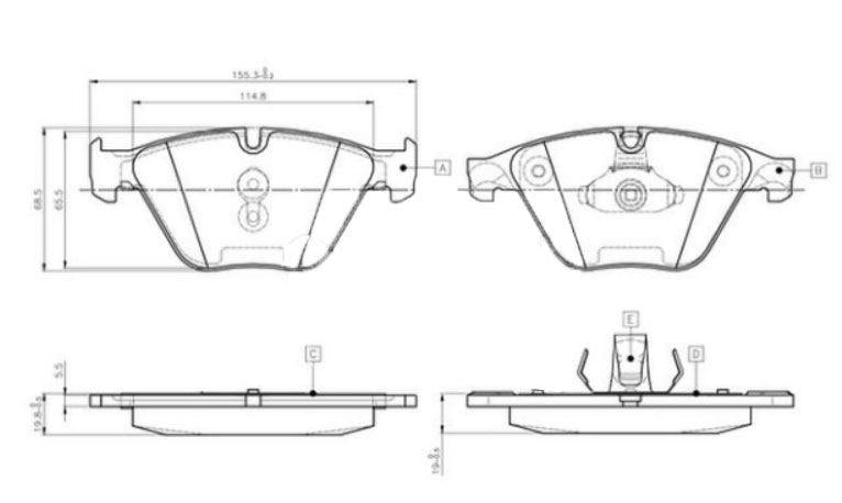 MGA 56222 Brake Pad Brake Front-(BMW: 5 Series F07-F10-F11-F12-F13 2009 > 2016) Wva 24688 — Brake Pads