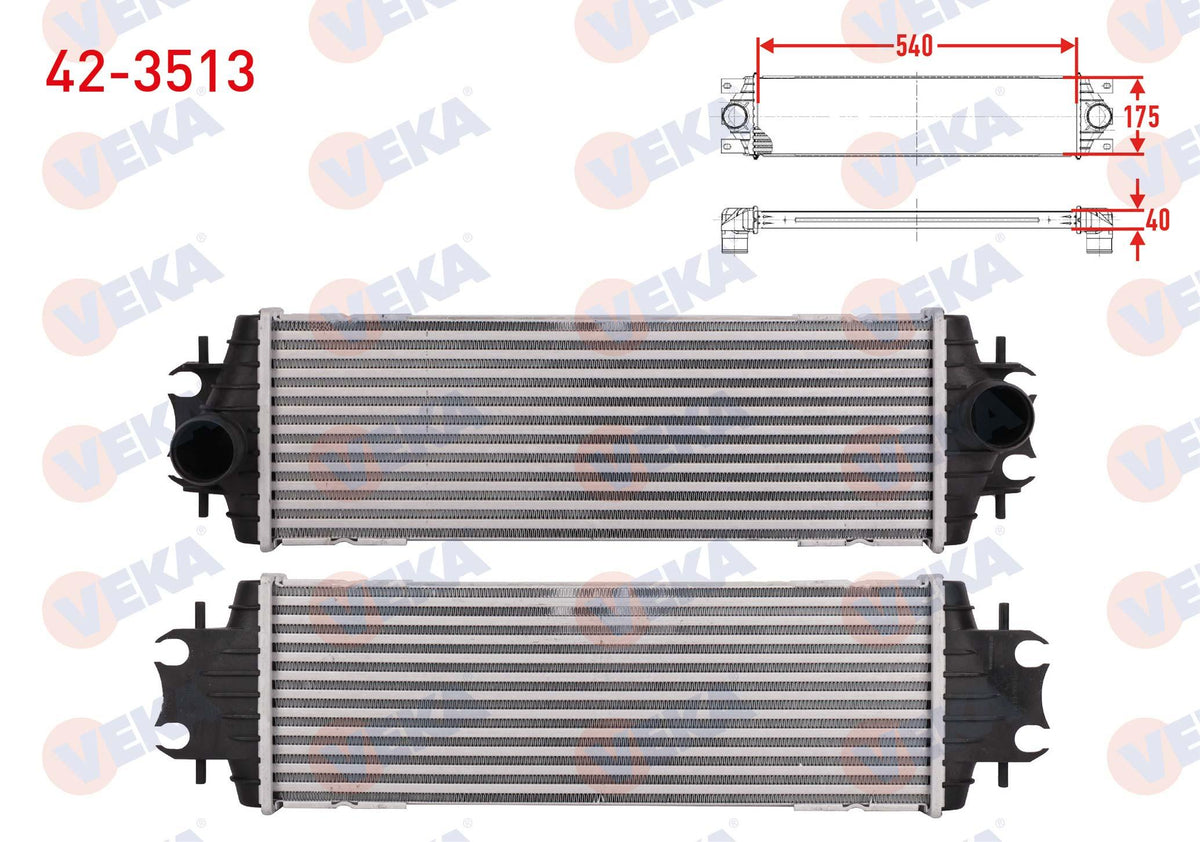 Veka 42-3513 Turbo Radiator (Intercooler) Renault Traffic II (Fl) 1.9 dCi 2001-2014 — Radiators & Fans