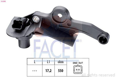 Facet 90298 Crankshaft Speed Sensor Peugeot P206 P307 Citroen C3 Nemo Fiat Fiorino 1.4 1.6 Black Gasoline