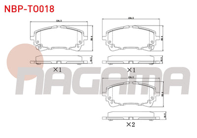 NAGAMA NBP-TO018 Brake Pad Front with Wear Indicator Toyota Corolla (_E21_) 1.8 Hybrid 2019-/ Corolla (_E21_) 1.6 Vvt-I 2019