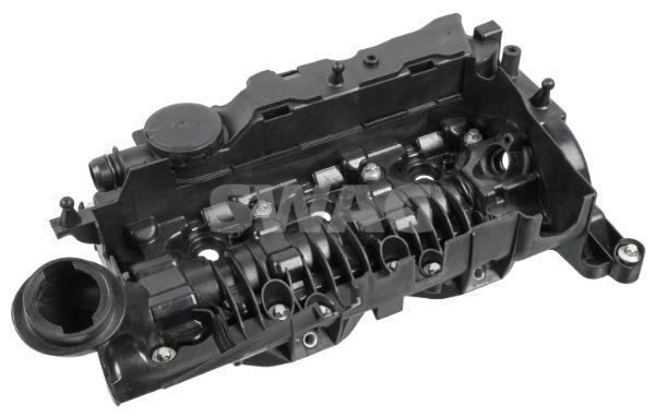 swag bmw b37 valve cover front view, swag bmw b37 valve cover side view SWAG 33104290 - BMW B37 Valve Cover Black Plastic for Mini F55 F56 | 11.42 kg SWAG BMW B37 Valve Cover - Black Plastic for Mini F55 F56 swag, bmw-b37, valve-cover, mini-f55, mini-f56, replacement-part, car-parts, black-plastic, engine-components, ai-generated
