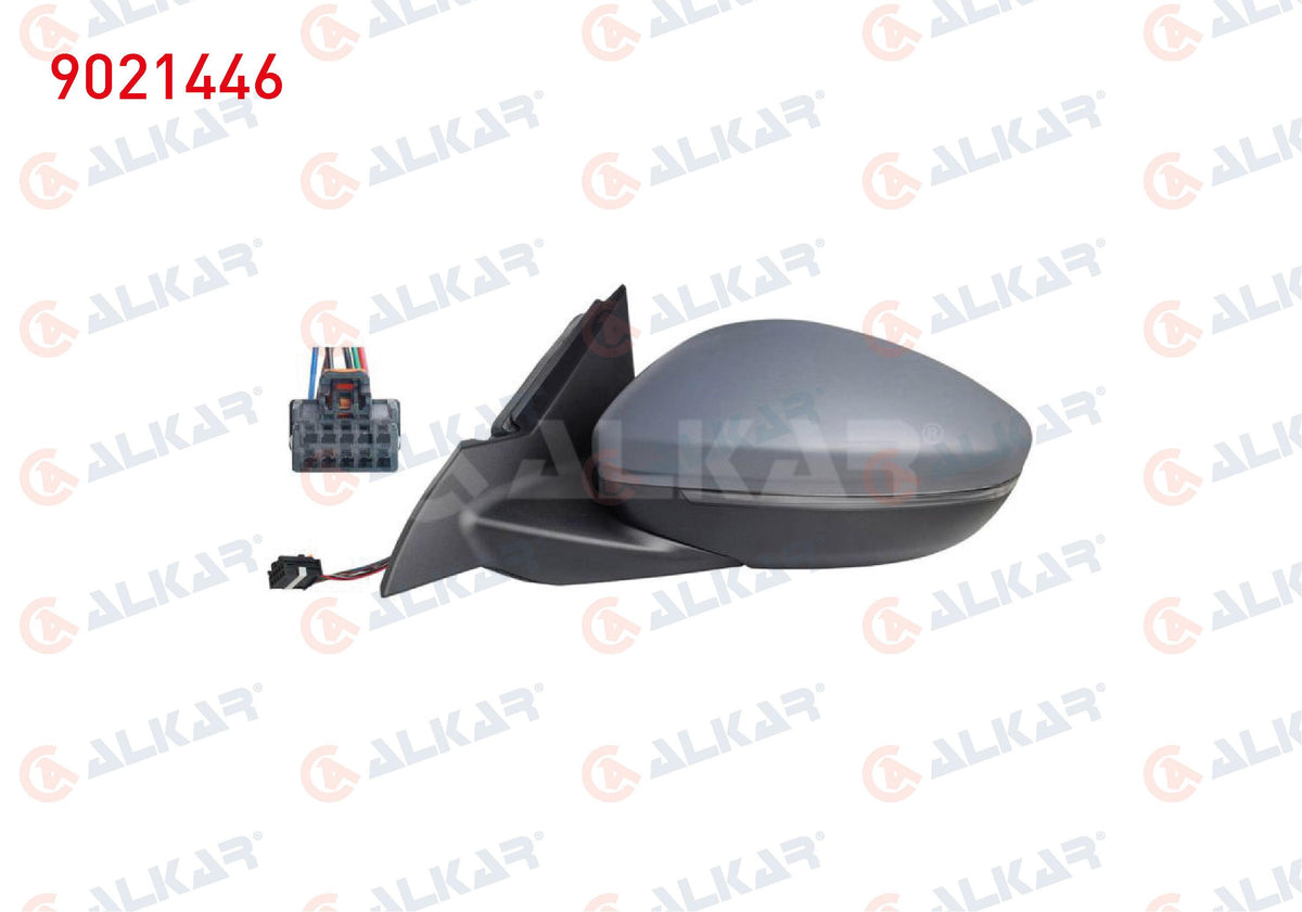 Alkar 9021446 Outer Rear View Mirror Left Electric Heated Primed with Turn Signal 6 Pin Opel Mokk — Tail, Signal & Reflectors