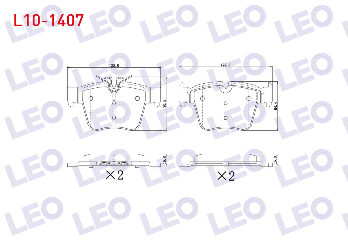 LEO L10-1407 Brake Pad Rear Mercedes Glc (X253) 250 2015 — Brake Pads