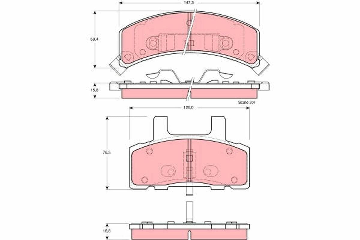 TRW GDB1273 Brake Pad Front Chevrolet Astro/C1500/C2500/Dodge Ram 1500/Tahoe 4.3-6.5 — Brake Pads