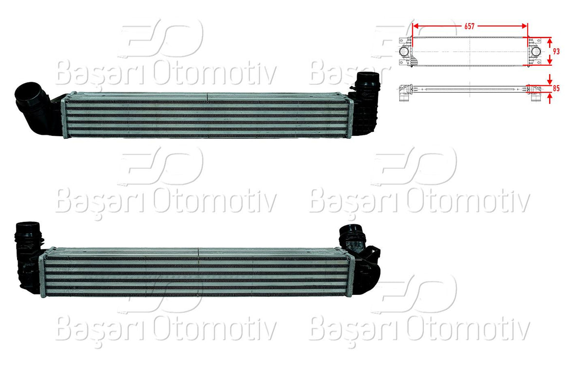 Wisco 3113816-00 Turbo Radiator (Intercooler) 657X93x85 Renault Fluence 1.5 CDI 10 > — Radiators & Fans