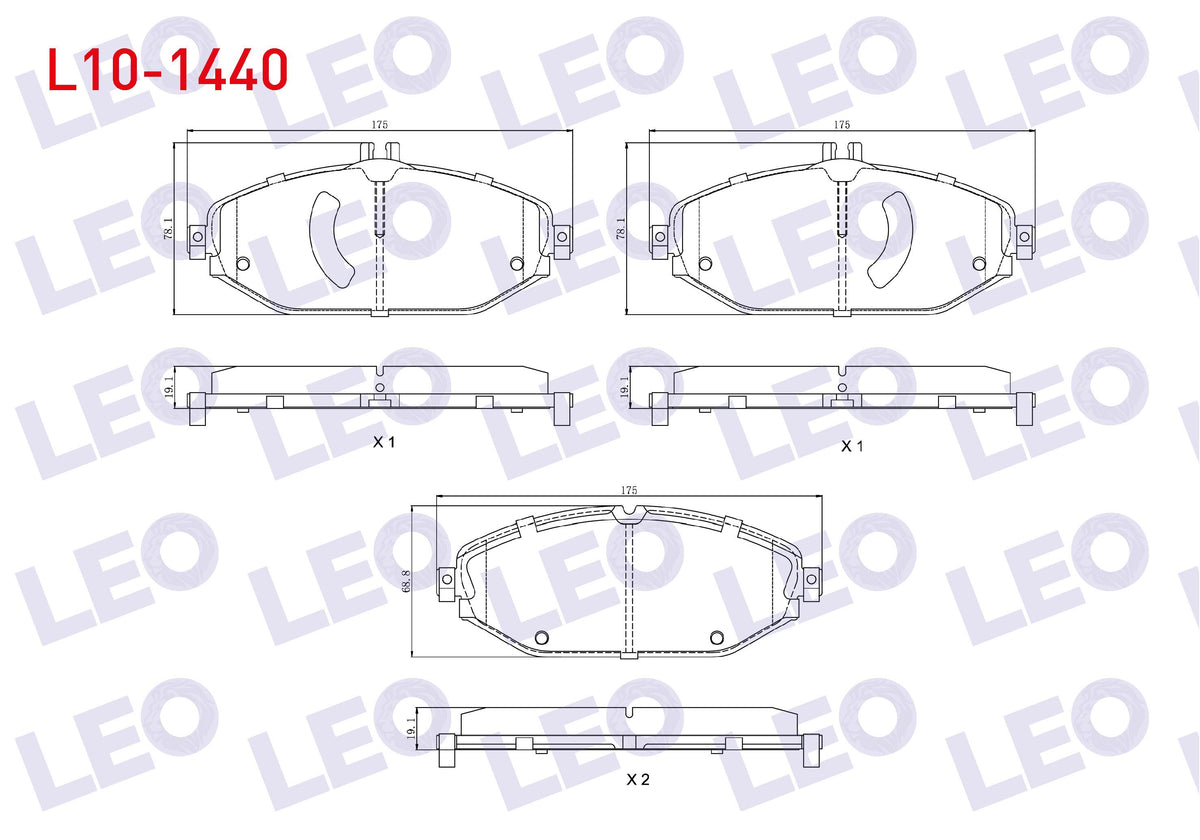 LEO L10-1440 Brake Pad Front Mercedes E Series (W213) E 200 2016 — Brake Pads