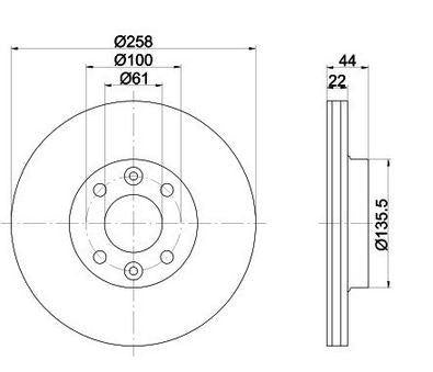 MGA 50405 Brake Disc Front Air Grooved 258-4 Renault Clio IV Symbol II III, Dacia Logan II Sandero II — Brake Rotors & Drums