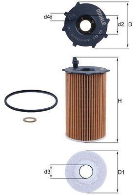 Mahle OX417D Oil Filter Hyundai Santa Fe IV / Grandeur 3.5 MPI AWD 2011- — Oil Filters
