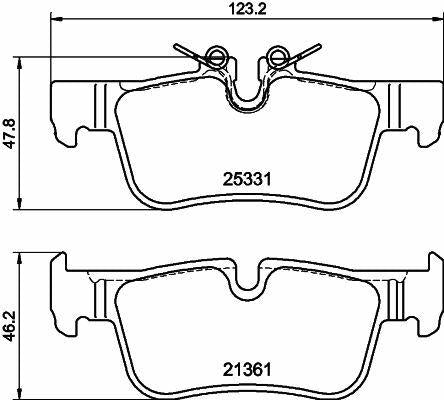 hella pagid rear brake pads for bmw, hella pagid 8db355021-681 brake pads specifications HELLA PAGID Rear Brake Pads 8DB355021-681 - Perfect Fit for BMW and Mini | 123.2 mm Width HELLA PAGID Rear Brake Pads for BMW - 8DB355021-681 hella-pagid, rear-brake-pads, bmw-parts, brake-repair, car-maintenance, bmw-enthusiasts, mechanics, automotive, braking-system, ai-generated