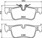 hella pagid rear brake pads for bmw, hella pagid 8db355021-681 brake pads specifications HELLA PAGID Rear Brake Pads 8DB355021-681 - Perfect Fit for BMW and Mini | 123.2 mm Width HELLA PAGID Rear Brake Pads for BMW - 8DB355021-681 hella-pagid, rear-brake-pads, bmw-parts, brake-repair, car-maintenance, bmw-enthusiasts, mechanics, automotive, braking-system, ai-generated