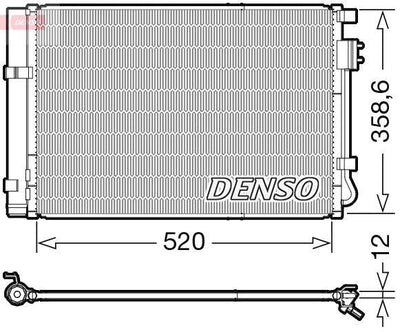 Denso DCN41011 A/C Condenser Hyundai Accent Blue 1.4 Gasoline 2011-Kia Rio 1.4 2011