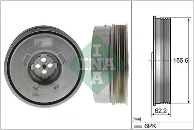 INA 544050110 Crankshaft Pulley F52-F45-F46-X1 F48-X1 F49-X2 F39 Mini F54-F55-F56-F57-F60 B32-B38 14 — Pulleys & Tensioners