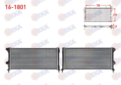 Veka 16-1801 Water Radiator Mechanical Fiat Doblo (119,223) 1.3 Mjt M-T 2001-2010 — Radiators & Fans