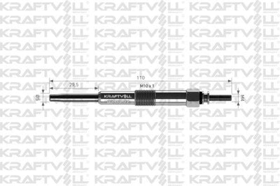Kraftvoll 05030022 *12 Glow Plug Hyundai Accent Admira 02-05 Getz 03-05 3 Cylinder Diesel Santafe 01-> Tucson — Coils & Plugs