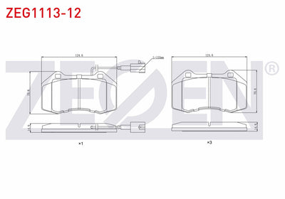 Zegen ZEG1113-12 Brake Pad Front with Connector Alfa Romeo MiTo (955) 1.3 Jtdm 2008 — Brake Pads