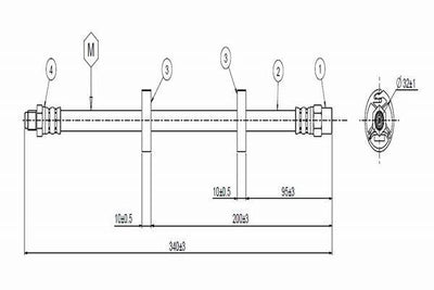 CAVO Brake Hose C800.379.A - Front Mount for Golf II — Brake Hydraulics