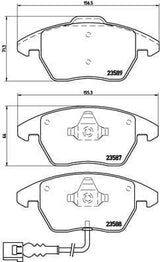 BREMBO P85075X - Front Brake Pads for VW Caddy, Golf V & Passat