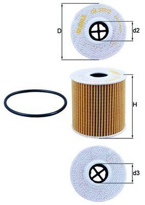 Mahle OX339-2D Oil Filter Ford Transit V347 06-12 / Peugeot 1007 207 307 308 407 Euro6