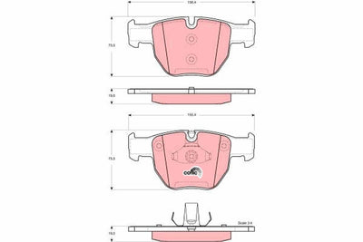 TRW GDB1526 Brake Pad Front Land Rover Range Rover III 3.0 Td6 02-12 156mm — Brake Pads