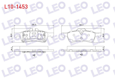 LEO L10-1453 Brake Pad Rear Mini (R50,R53) Cooper 1.6i 16V 16.10mm 2001-2006 — Brake Pads