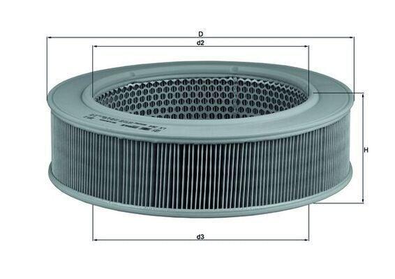 mahle lx264 air filter front view, mahle lx264 air filter side view, mahle lx264 air filter with dimensions MAHLE LX264 Air Filter - Suitable for W123 & S123 Models | 3.1 in Height MAHLE LX264 Air Filter for Classic Vehicles mahle, air-filter, classic-cars, automotive, car-maintenance, vehicle-parts, mechanics, car-owners, engine-performance, ai-generated