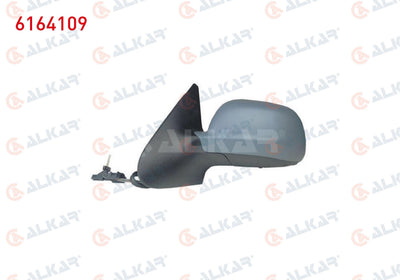Alkar 6164109 Outer Rear View Mirror Left Mechanical Primed Aspheric Volkswagen Polo (6N2) 1999-2002 — Mirrors